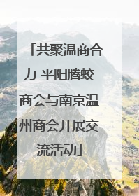 共聚温商合力 平阳腾蛟商会与南京温州商会开展交流活动