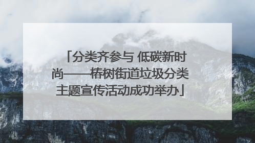 分类齐参与 低碳新时尚——椿树街道垃圾分类主题宣传活动成功举办