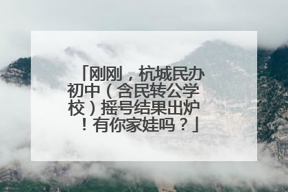 刚刚，杭城民办初中（含民转公学校）摇号结果出炉！有你家娃吗？