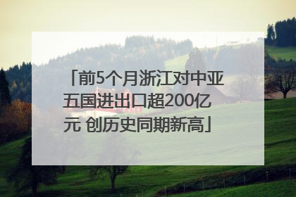 前5个月浙江对中亚五国进出口超200亿元 创历史同期新高