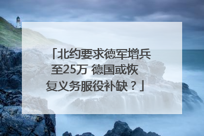 北约要求德军增兵至25万 德国或恢复义务服役补缺？