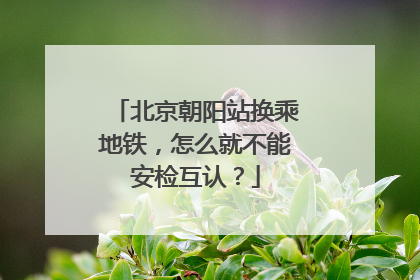 北京朝阳站换乘地铁，怎么就不能安检互认？
