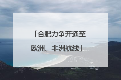 合肥力争开通至欧洲、非洲航线