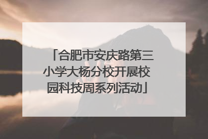 合肥市安庆路第三小学大杨分校开展校园科技周系列活动