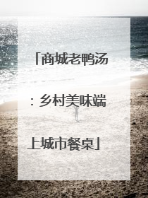 商城老鸭汤：乡村美味端上城市餐桌