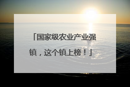 国家级农业产业强镇，这个镇上榜！