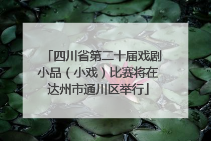四川省第二十届戏剧小品（小戏）比赛将在达州市通川区举行