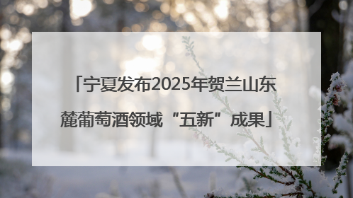 宁夏发布2025年贺兰山东麓葡萄酒领域“五新”成果