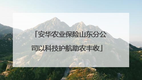 安华农业保险山东分公司以科技护航助农丰收