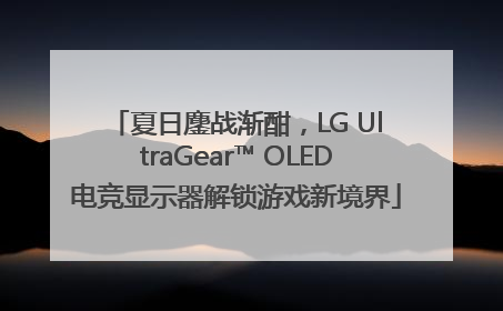夏日鏖战渐酣，LG UltraGear™ OLED电竞显示器解锁游戏新境界