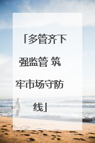 多管齐下强监管 筑牢市场守防线