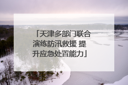 天津多部门联合演练防汛救援 提升应急处置能力