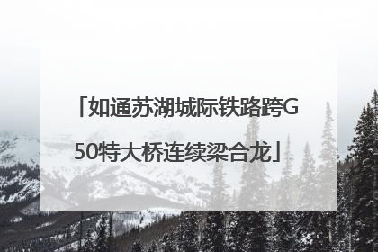 如通苏湖城际铁路跨G50特大桥连续梁合龙