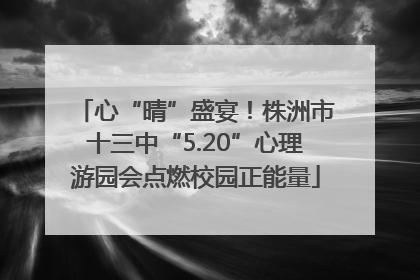 心“晴”盛宴！株洲市十三中“5.20”心理游园会点燃校园正能量