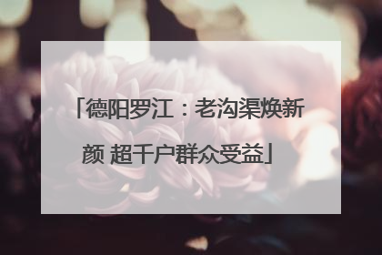 德阳罗江：老沟渠焕新颜 超千户群众受益