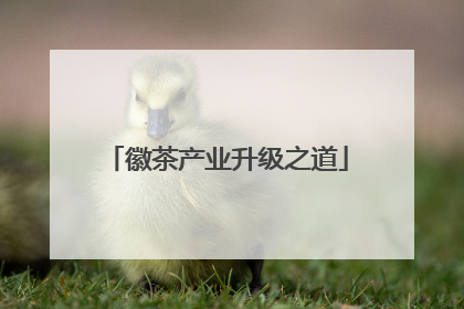 徽茶产业升级之道