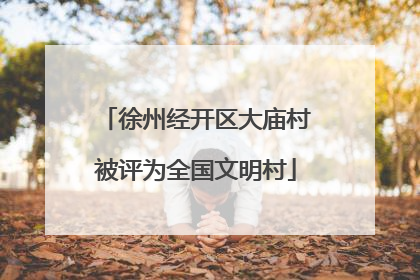 徐州经开区大庙村被评为全国文明村