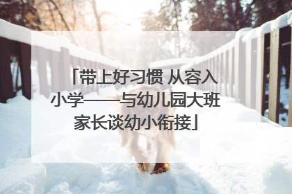 带上好习惯 从容入小学——与幼儿园大班家长谈幼小衔接