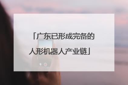 广东已形成完备的人形机器人产业链