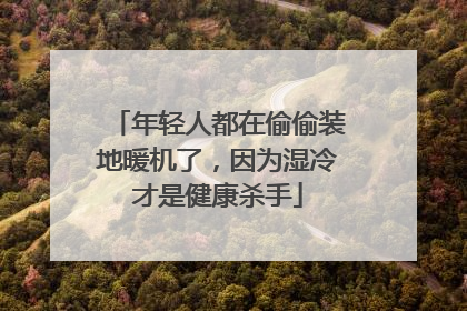 年轻人都在偷偷装地暖机了，因为湿冷才是健康杀手