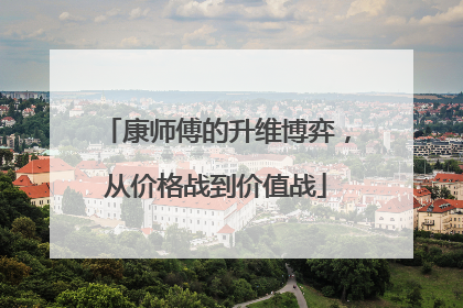 康师傅的升维博弈，从价格战到价值战