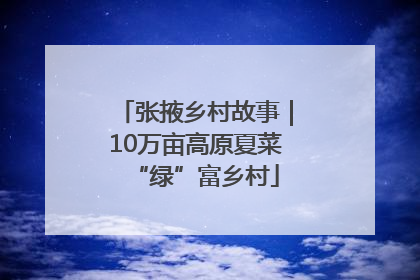 张掖乡村故事｜10万亩高原夏菜“绿”富乡村