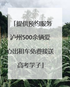 提供预约服务 泸州500余辆爱心出租车免费接送高考学子