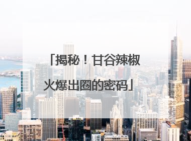 揭秘！甘谷辣椒火爆出圈的密码