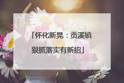 怀化新晃：贡溪镇狠抓落实有新招