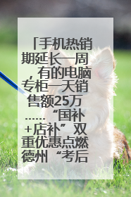 手机热销期延长一周，有的电脑专柜一天销售额25万……“国补+店补”双重优惠点燃德州“考后经济”