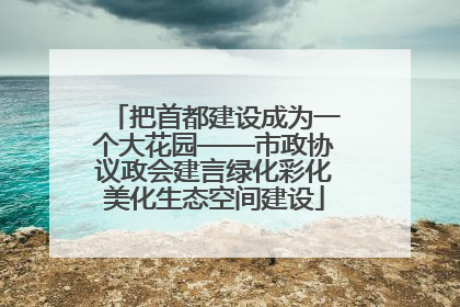 把首都建设成为一个大花园——市政协议政会建言绿化彩化美化生态空间建设