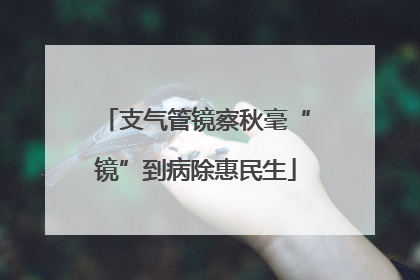 支气管镜察秋毫“镜”到病除惠民生