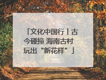 文化中国行丨古今碰撞 海南古村玩出“新花样”