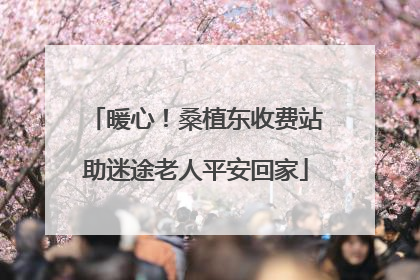 暖心！桑植东收费站助迷途老人平安回家