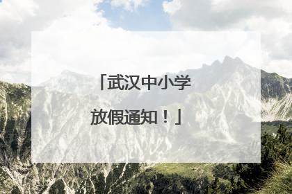 武汉中小学放假通知！
