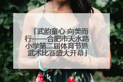 武韵童心 向美而行——合肥市天水路小学第二届体育节暨武术比赛盛大开幕