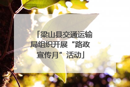 梁山县交通运输局组织开展“路政宣传月”活动
