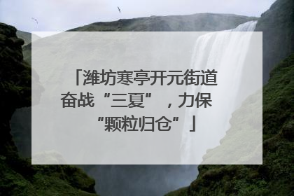 潍坊寒亭开元街道奋战“三夏”，力保“颗粒归仓”