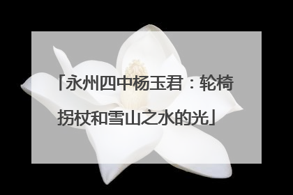 永州四中杨玉君：轮椅拐杖和雪山之水的光
