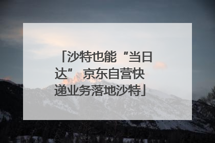 沙特也能“当日达” 京东自营快递业务落地沙特