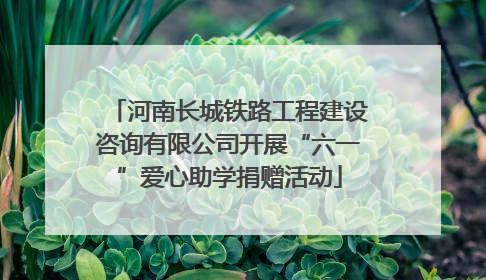 河南长城铁路工程建设咨询有限公司开展“六一”爱心助学捐赠活动