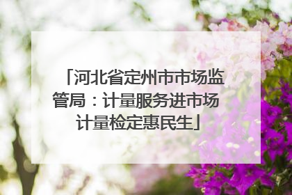 河北省定州市市场监管局：计量服务进市场 计量检定惠民生