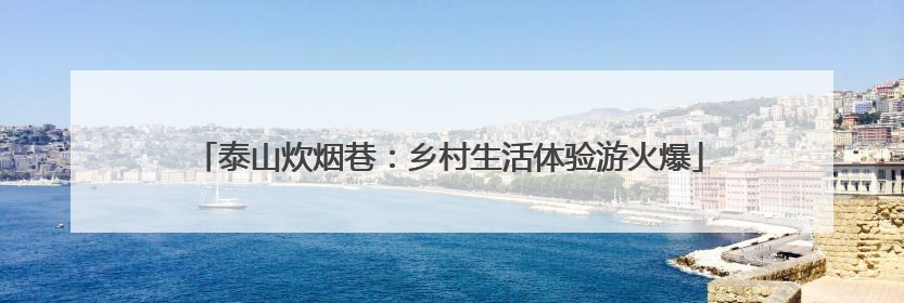 泰山炊烟巷：乡村生活体验游火爆