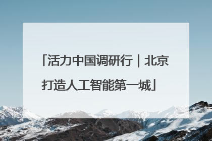 活力中国调研行｜北京打造人工智能第一城