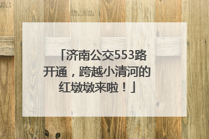 济南公交553路开通，跨越小清河的红墩墩来啦！