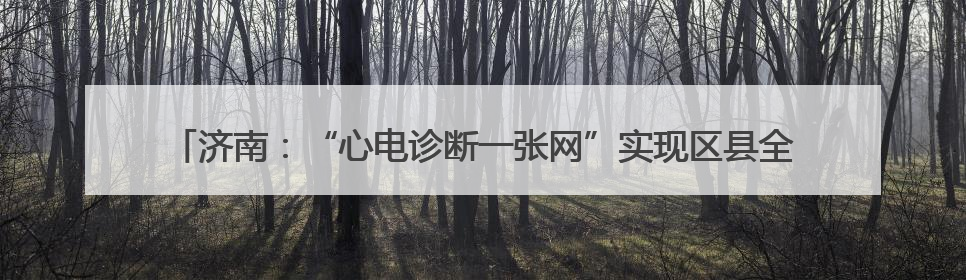 济南：“心电诊断一张网”实现区县全覆盖，救治胸痛患者2.19万人次