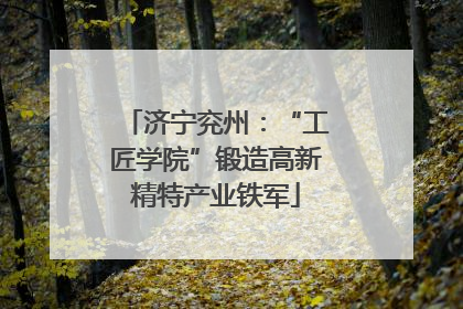 济宁兖州：“工匠学院”锻造高新精特产业铁军