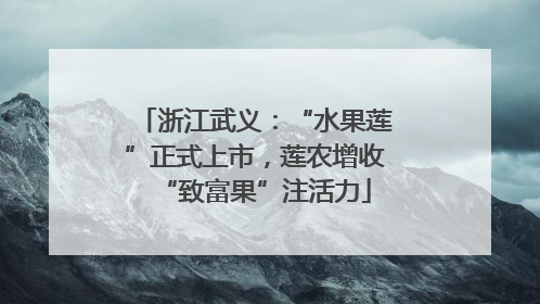 浙江武义：“水果莲”正式上市，莲农增收“致富果”注活力