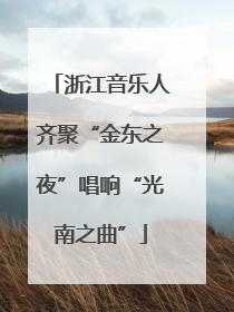 浙江音乐人齐聚“金东之夜”唱响“光南之曲”