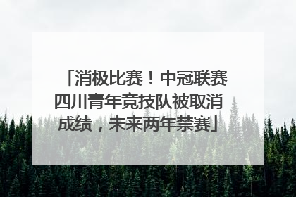 消极比赛！中冠联赛四川青年竞技队被取消成绩，未来两年禁赛
